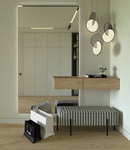 Ідеї для ремонту коридору - велике дзеркало 1